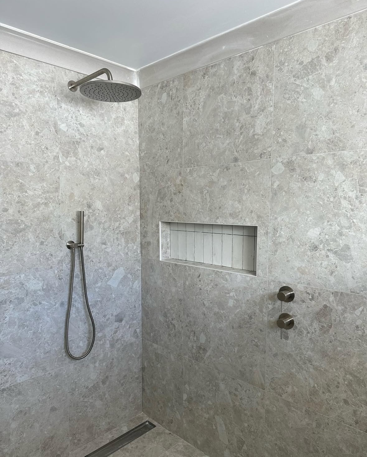 Completed bathroom shower installation